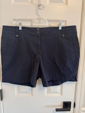 Talbots Navy Cotton Shorts 5.5” Inseam Sz 20WP